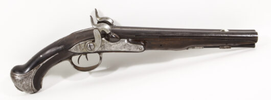 12862 - Doublebarrel Percussion Pistol Paufile Paris 1730/1840