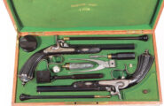 Pair of Percussion Duelling-/Targetpistols France 1850