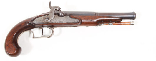 18001 - Silver-mounted percussion pistol, France, 1790/1840