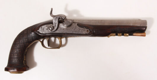 18274 - French Percussion pistol, signed “Berleur,” circa 1790–1830
